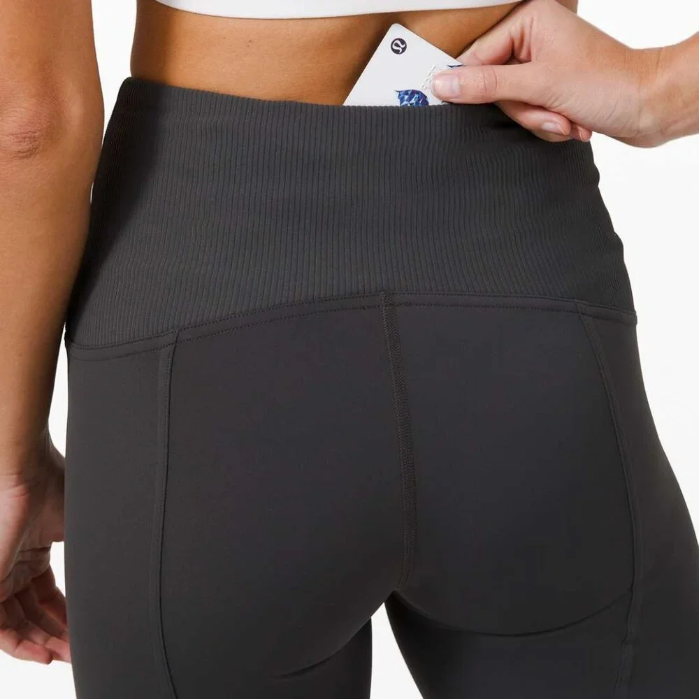 Lululemon Train Free High-Rise Crop 23" - Graphite Grey - Size 6 - Picture 3 of 7